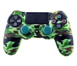 Funda FRTEC Silicona + Grips para Mando Dualshock PS4 Camo Woodland FT0019