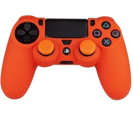 Funda FRTEC Silicona + Grips para Mando Dualshock PS4 - Naranja FT0026