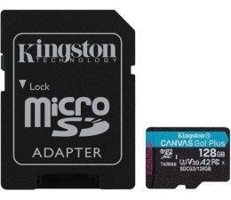 Memoria MicroSD Kingston Canvas Go Plus 128GB 170R U3 V30 170MB/s