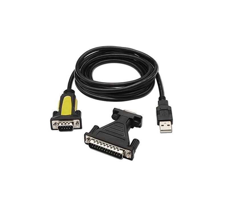 CONVERSOR USB A SERIE TIPO A/M-RS232 DB9/M DB25