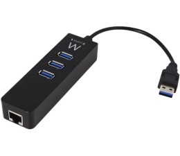 Hub USB 3 Pupertos USB 3.1 + 1 Puerto Gigabit LAN RJ45 Ewent EW1140