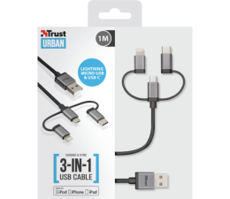 Cable de Carga y Sincronizacion Trust 3 en 1 MicroUSB / Lightning / USB-C 22693