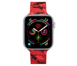 Correa Cool Apple Watch Series 1/2/3/4/5 (38/40mm) - Silicona Estampado Militar Rojo