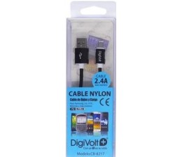 CABLE NYLON CB-8217 MICRO-USB 2.4A - NEGRO