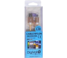CABLE NYLON CB-8217 MICRO-USB 2.4A - DORADO