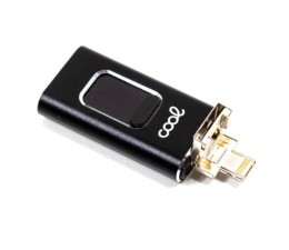 Pendrive Memoria USB OTG Cool 64GB iPhone / iPad / Tipo C / MicroUSB (3 en 1) - Negro