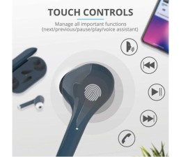 Auriculares Bluetooth TWS Trust Nika Touch 23703 - Azul