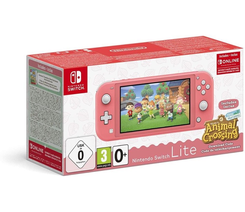Consola Nintendo Switch Lite Coral + Animal Crossing: New Horizons