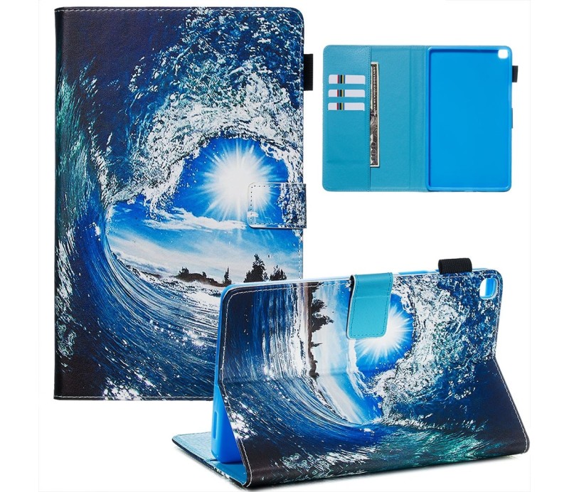 Funda Samsung Tab 8" T290 Piel Diseño Mar Azul