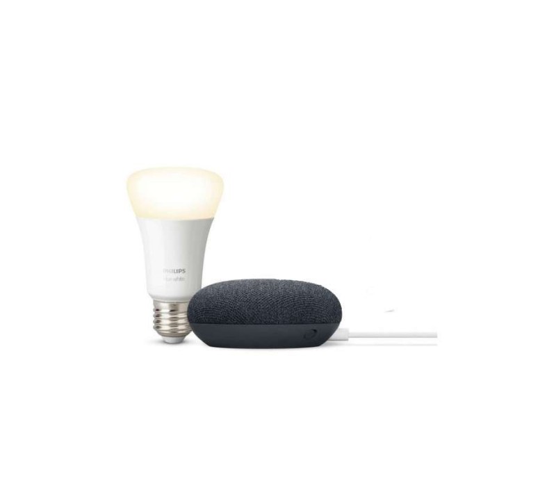 Altavoz Inteligente Google Nest Mini Kit Altavoz + Bombilla Philips - Carbon