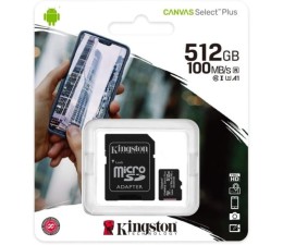 Memoria MicroSD Kingston Canvas Select Plus 512GB 100MB/s