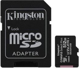 Memoria MicroSD Kingston Canvas Select Plus 512GB 100MB/s