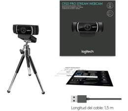 Webcam Logitech C922 Pro Stream Fulld HD 30FPS Tripode