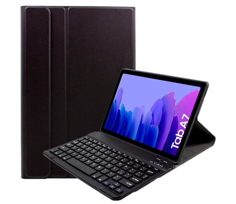 Funda Cool para Samsung Galaxy Tab A7 T500 / T505 Polipiel Liso Negro Teclado Bluetooth 10.4"