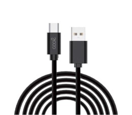 Cable USB Compatible Universal Tipo C (3m) Cool Negro 2.4A