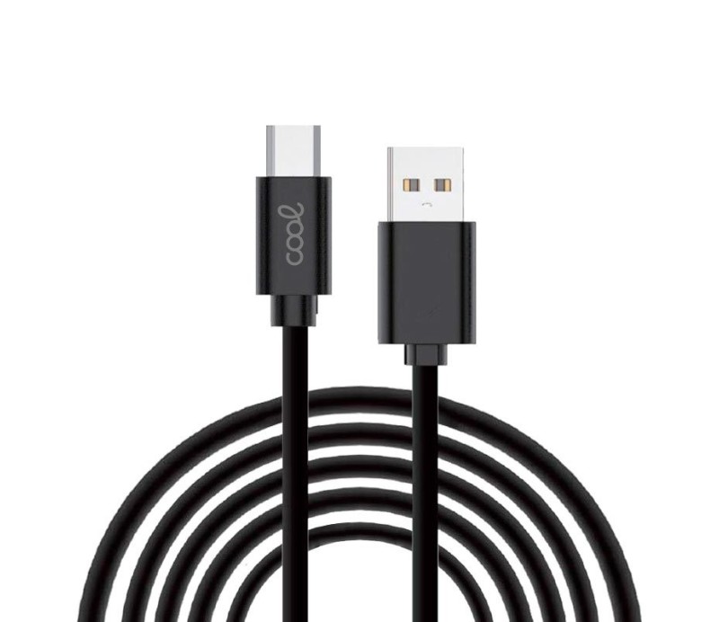 Cable Cool USB-A Compatible Tipo C (3m) Negro 2.4A