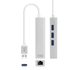 Adaptador USB 3.0 Gigabit Ethernet RJ45 + HUB 3.0 3 Puertos USB 10.03.0403