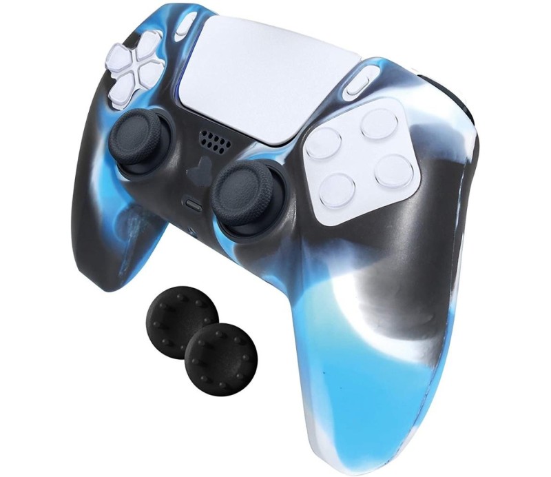 Funda Ardistel Silicona + Grips para Mando PS5 Blackfire Gamer Kit-  Azul/Blanco