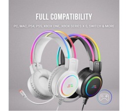 Auriculares MHRGBW CHROMA 360 Headphones + Mic - Ultra-Light - PC - Blanco