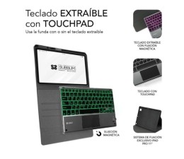Funda con Teclado Retroiluminado Subblim para iPad Pro 11" Keytab Pro Touchpad LT4-BTPI50 - Negro