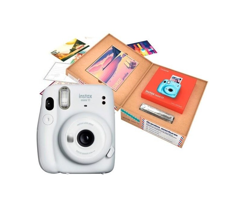 Camara Instantanea Instax Mini 11 Bundle Grandes Aventuras - Ice White