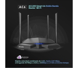 Router Tenda AC6 WiFi Doble Banda Inteligente AC1200