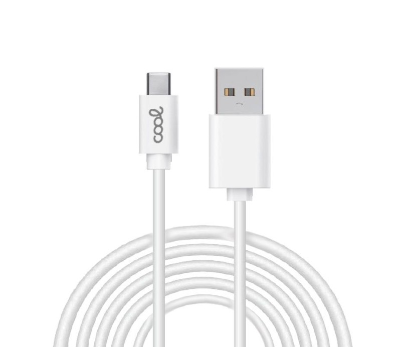 Cable COOL USB-A Compatible Tipo C (3m) Blanco 2.4A