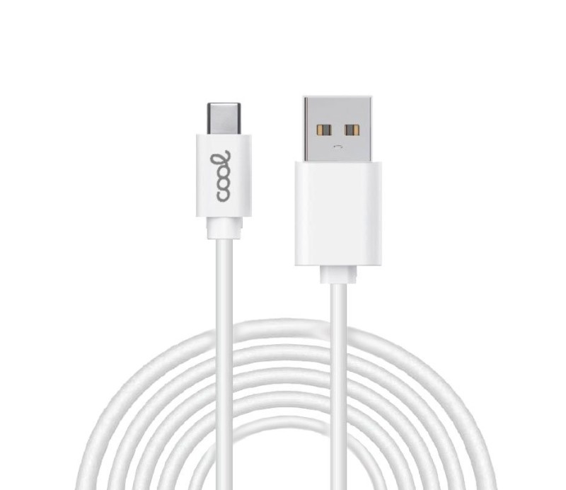 Cable USB Compatible COOL Universal Tipo C (3m) Blanco 2.4A