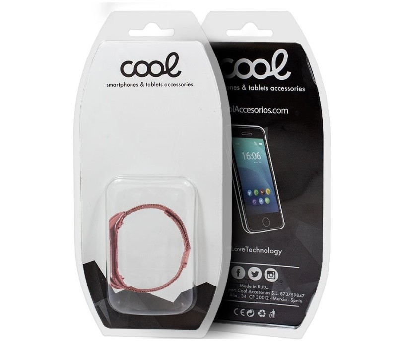 Correa Cool para Xiaomi Mi Band 5 / 6 / 7 - Metal Rosa