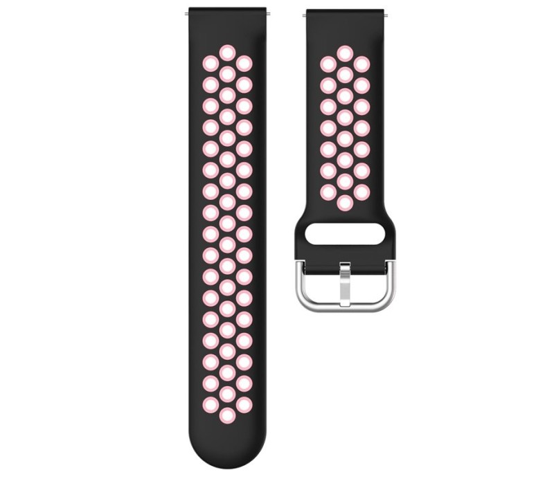 Correa Cool Universal 20mm para Amazfit Bip / GTS / Bip Lite / Huawei / Samsung / COOL Oslo Sport Goma Negro-Rosa