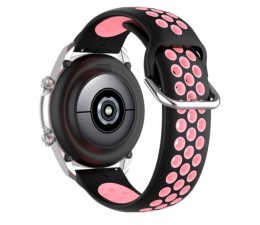 Correa Cool Universal 20mm para Amazfit Bip / GTS / Bip Lite / Huawei / Samsung / COOL Oslo Sport Goma Negro-Rosa
