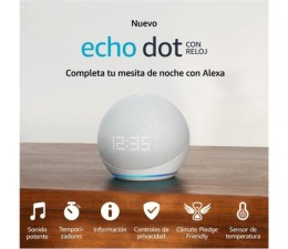 Echo Dot 5º Generación con reloj - Blanco