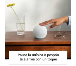 Altavoz Inteligente Amazon Echo Dot 5º Generacion con reloj - Blanco
