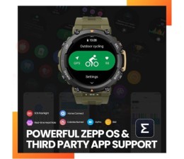 Smartwatch Xiaomi Amazfit T-Rex 2 - Astro Black & Gold - Negro y Dorado