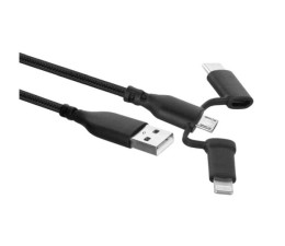 Cable USB a USB Tipo C / Lightning / MicroUSB 1m 3 En 1 EW1376 Ewent