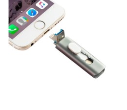 Pendrive Memoria USB OTG Cool 64GB iPhone / iPad / Tipo C / MicroUSB (3 en 1) - Gris Plata