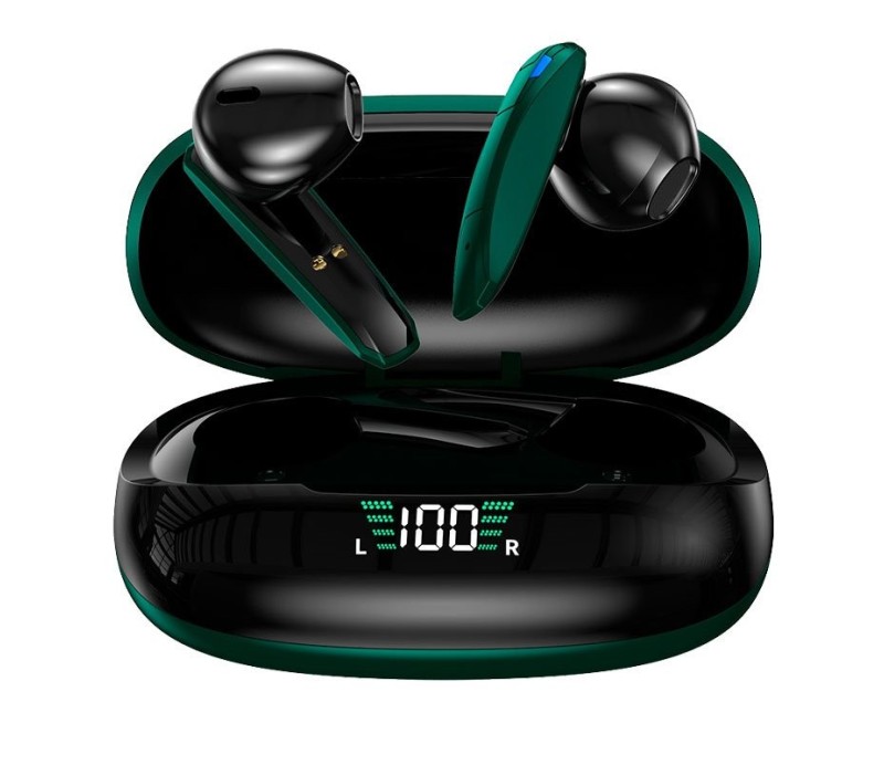 Auriculares Cool Stereo Bluetooth Dual Pod Earbuds Inalambricos TWS LCD Shadow - Verde