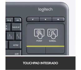 Teclado con Touchpad Logitech K400 Plus Wireless - Negro