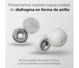 Auriculares Bluetooth TWS Sony WF-L900W.CE7 - Blanco