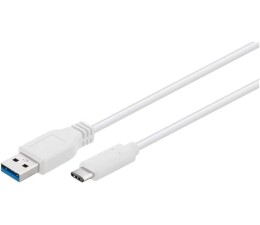 Cable USB(A) 3.0 a USB Tipo C 3.0 Goobay 1m 67188 Blanco
