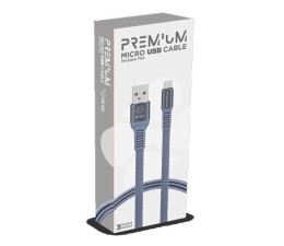 Cable de carga FRTEC Premium USB-MicroUSB para PS4 - Gris