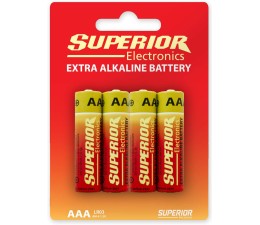 Pilas Alcalinas Superior AAA Blister (4 Und) SUPBA001