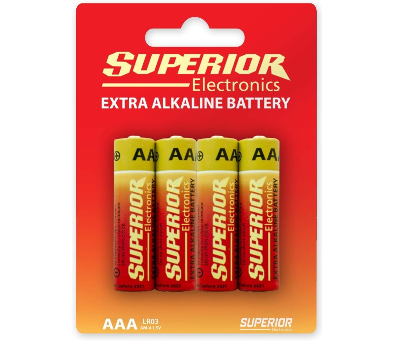 Pilas Alcalinas Superior AAA Blister (4 Und) SUPBA001