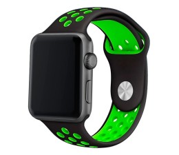 Correa Cool Apple Watch Series 1/2/3/4/5/6/7/8/9/SE (42/44/45mm) - Sport Negro Verde