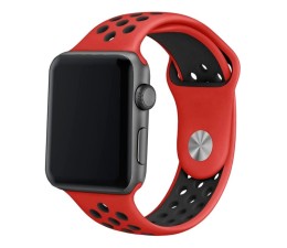 Correa Cool Apple Watch Series 1/2/3/4/5/6/7/8/SE (42/44/45mm) - Sport Negro Rojo