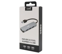 Hub USB Universal Cool 4 Puertos USB (2.0 / 3.0) Aluminio Gris