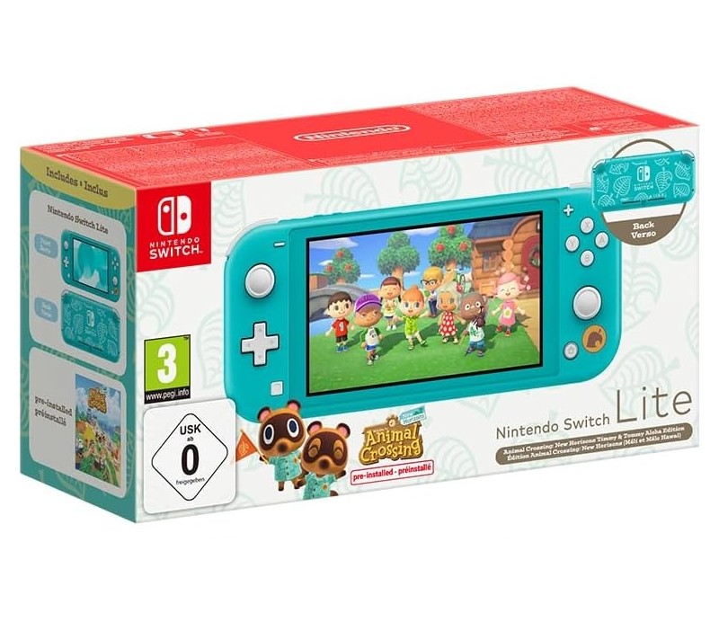 Consola Nintendo Switch Lite Ed. Animal Crossing New Horizon - Turquesa