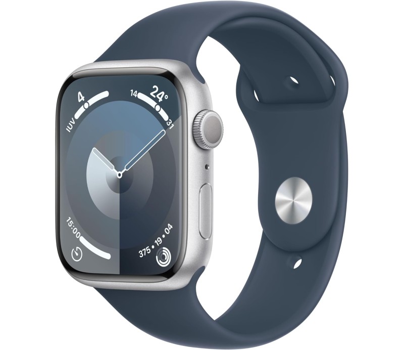 Smartwatch Apple Watch Series 9 GPS 45mm Plata Silver con correa Sport Band Azul MR9E3QL/A
