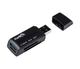 Lector de Tarjetas Natec Mini ANT 3 NCZ-0560 SDHC MicroSD USB 2.0 - Negro