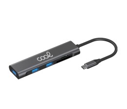 Hub Tipo-C Universal COOL 5 en 1 Aluminio (3 x USB 3.0 + SD + Micro SD)